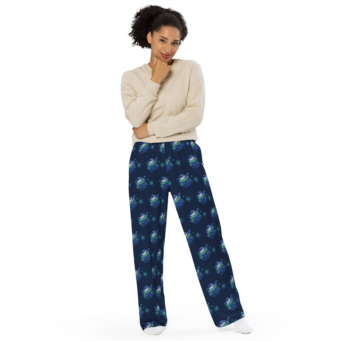 Winter Pixel All-over print unisex wide-leg pants