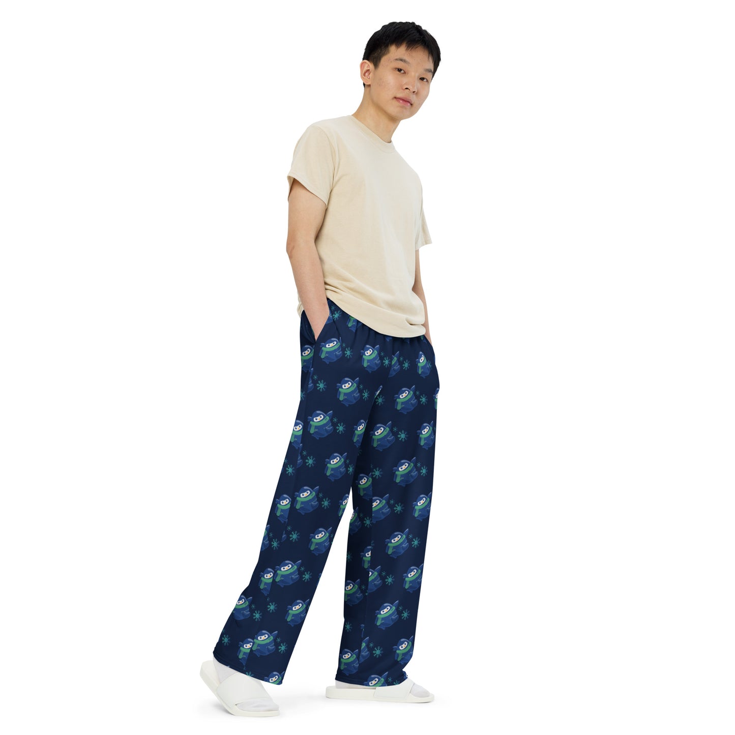 Winter Pixel All-over print unisex wide-leg pants