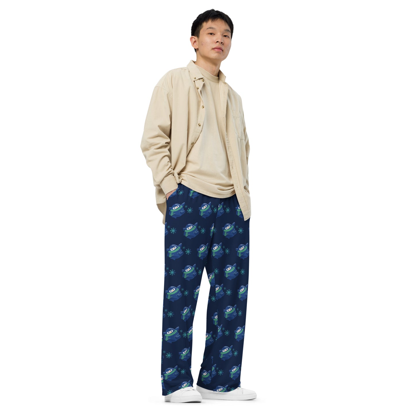 Winter Pixel All-over print unisex wide-leg pants