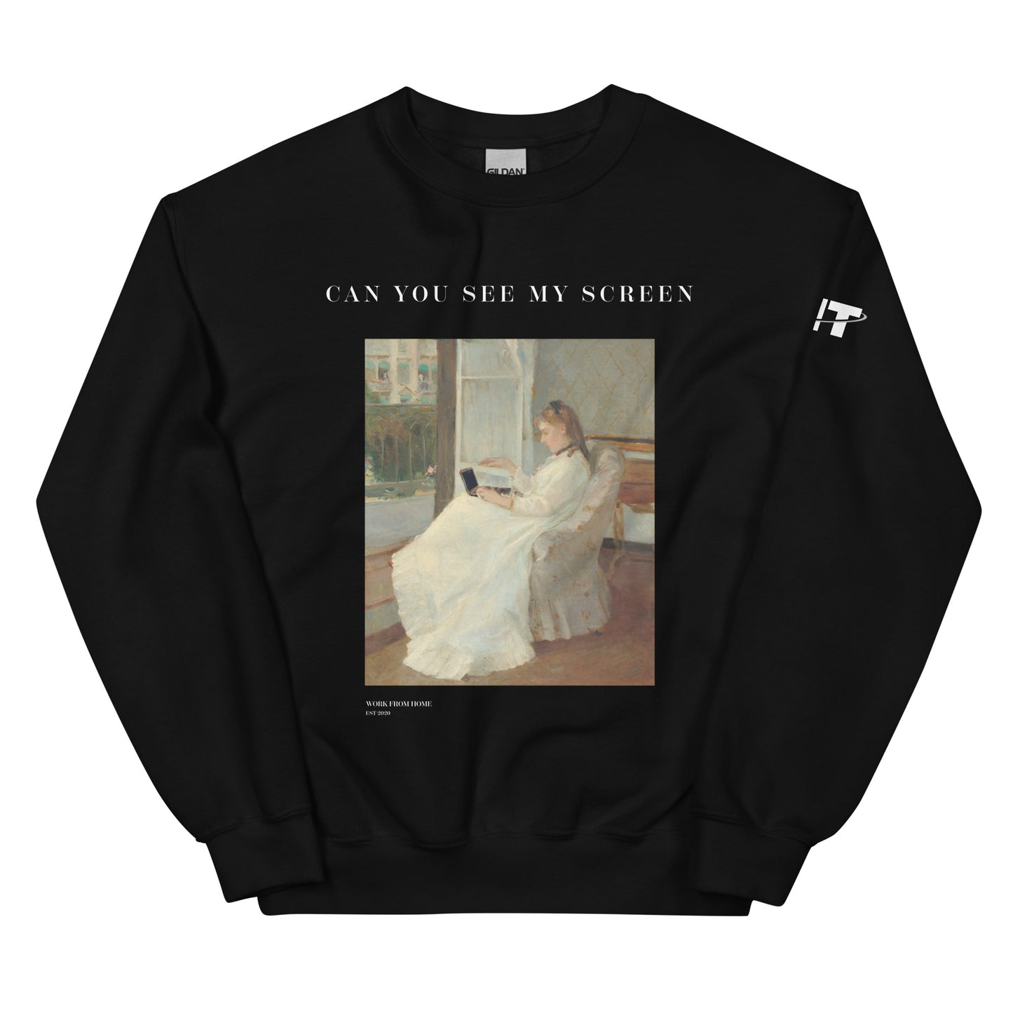 The Artist's Sister at Work Unisex Sweatshirt (White Text)