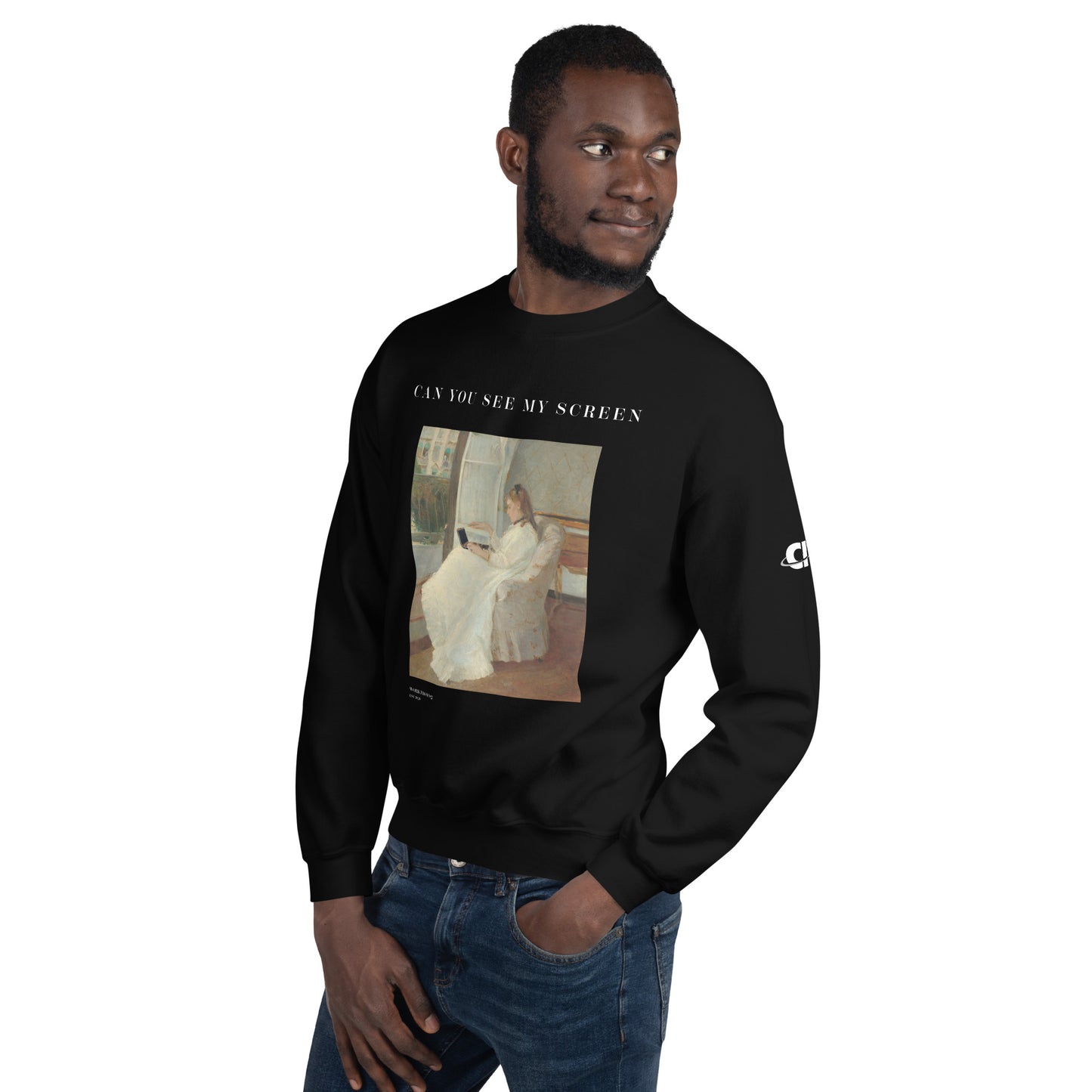 The Artist's Sister at Work Unisex Sweatshirt (White Text)