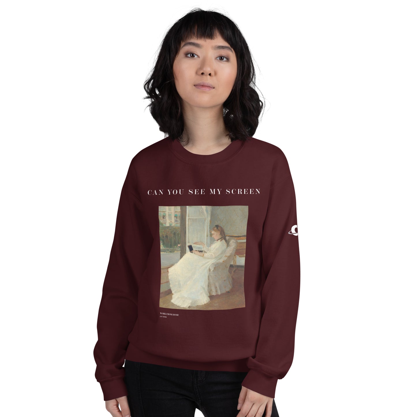 The Artist's Sister at Work Unisex Sweatshirt (White Text)