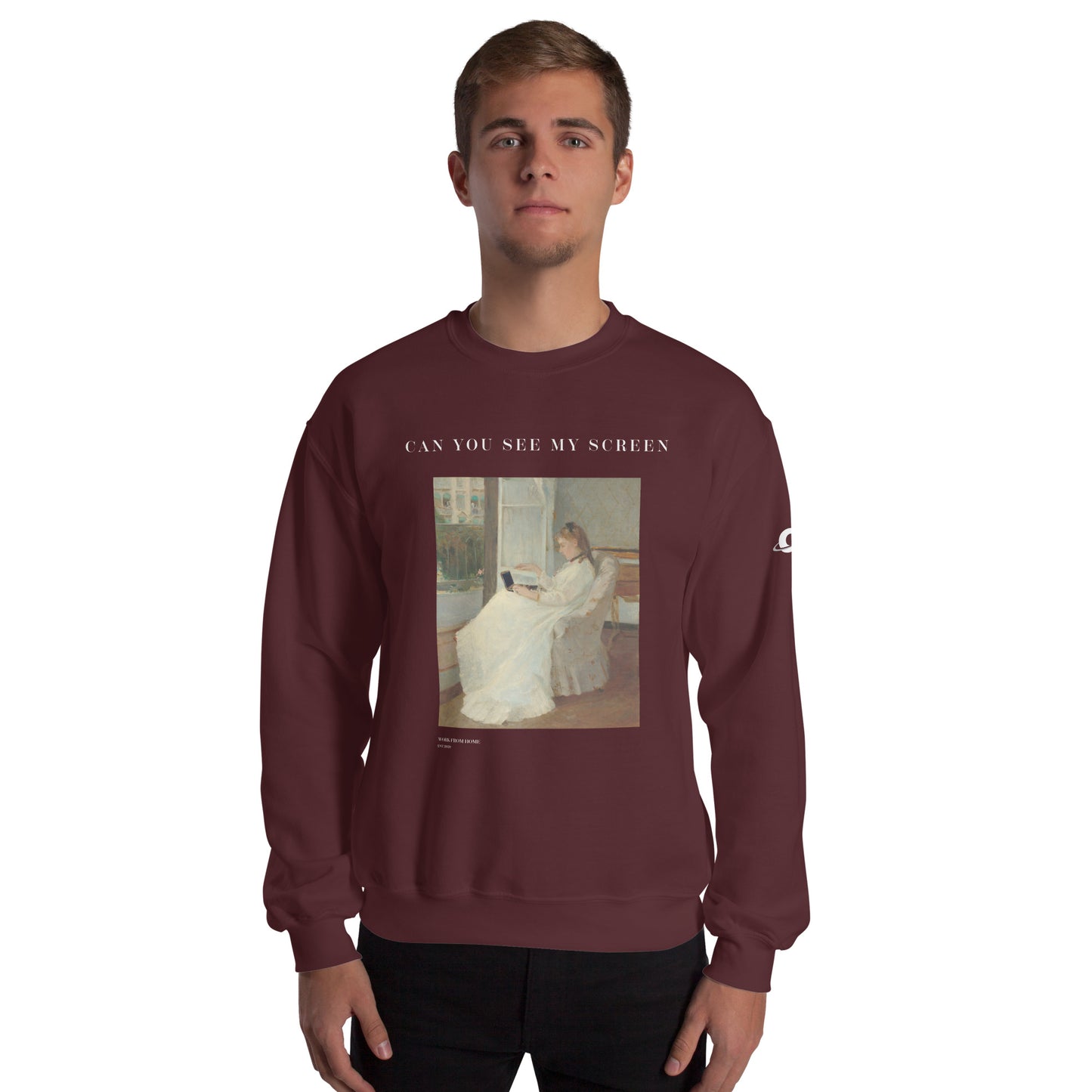 The Artist's Sister at Work Unisex Sweatshirt (White Text)