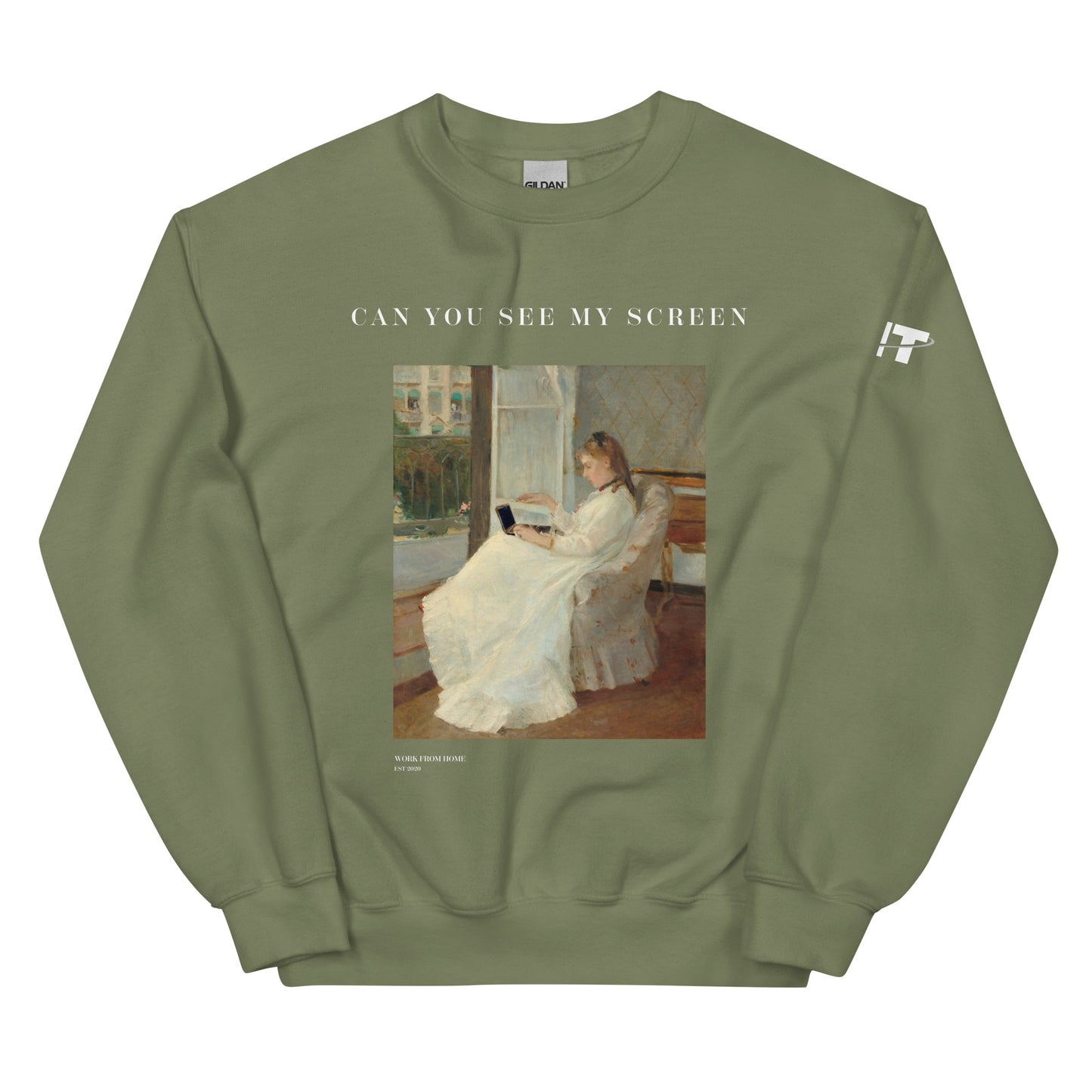 The Artist's Sister at Work Unisex Sweatshirt (White Text)